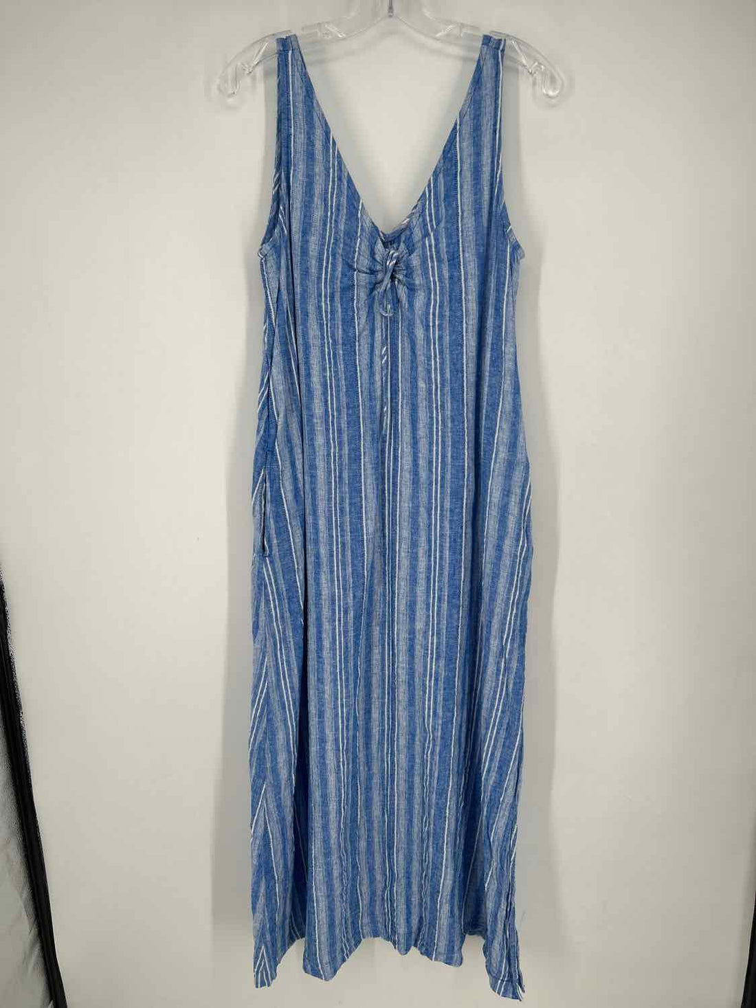 Lou & Grey Size M Blue & White Striped Sleeveless Maxi