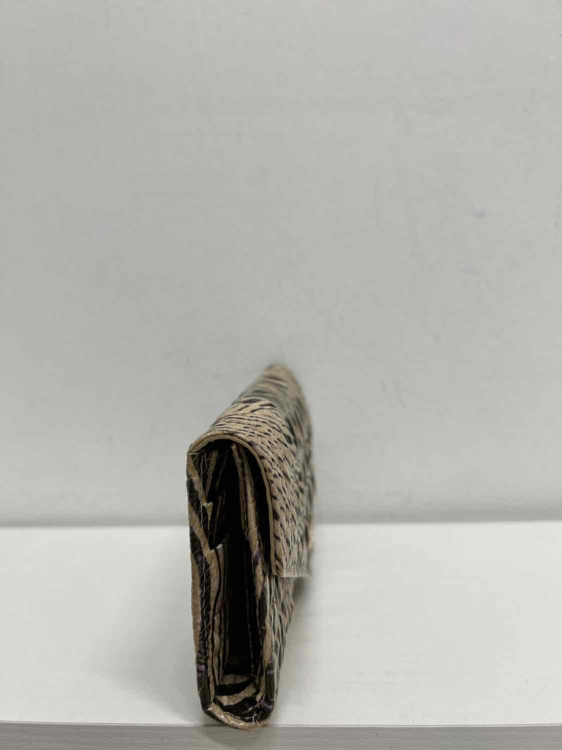 Brahmin Zebra Croc Embossed Leather Pre Owned Wallet
