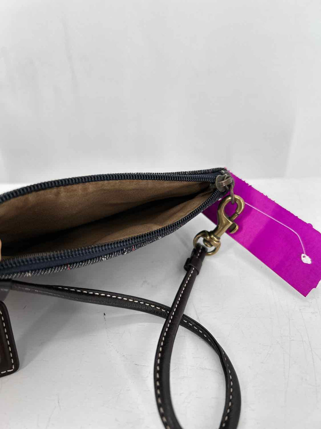 Coach Denim & Suede Vintage Wristlet Clutch