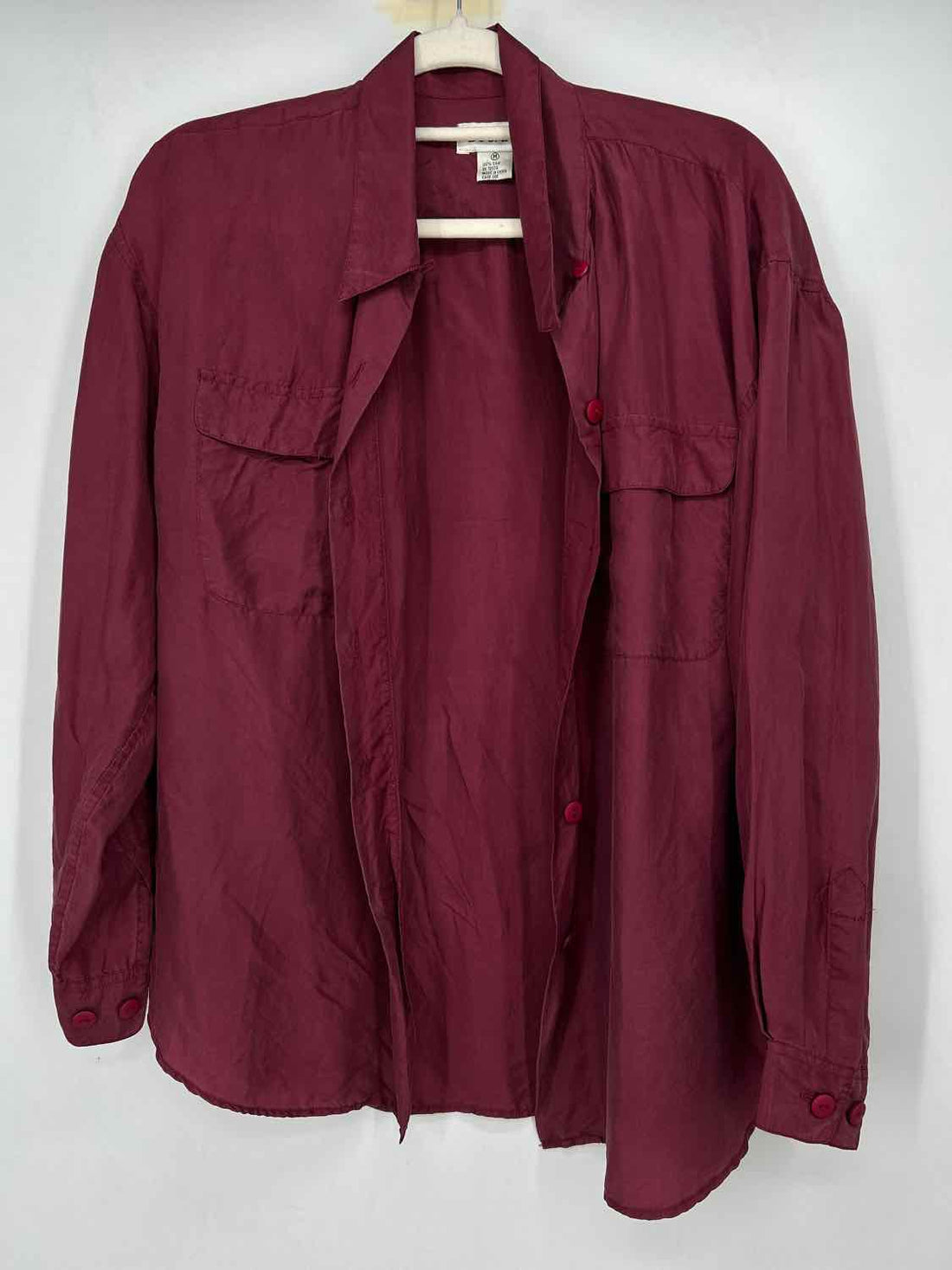 Bogari Signature Size M Burgandy Silk Long Sleeve