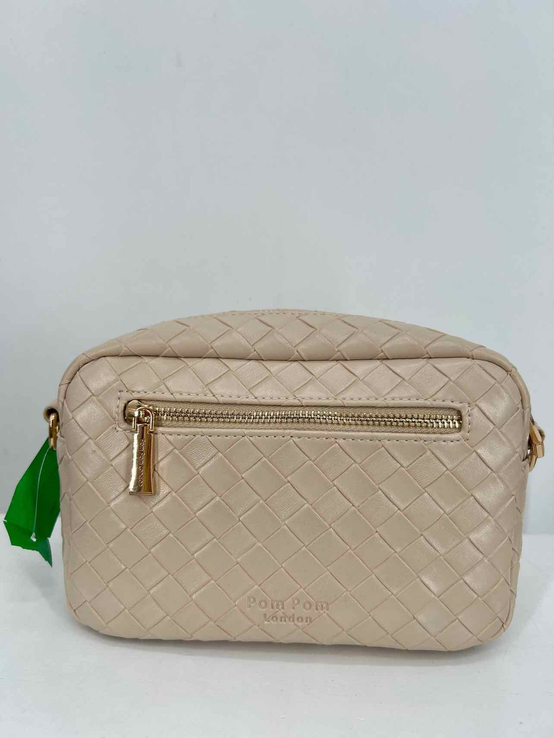 Pom Pom London Beige & Light Gray Quilted Leather Pre Owned Crossbody