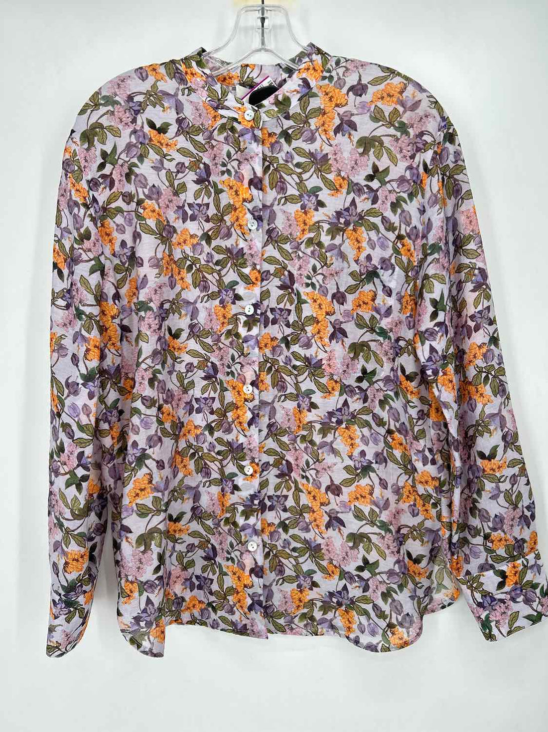 Vince Size S Purple Floral Long Sleeve