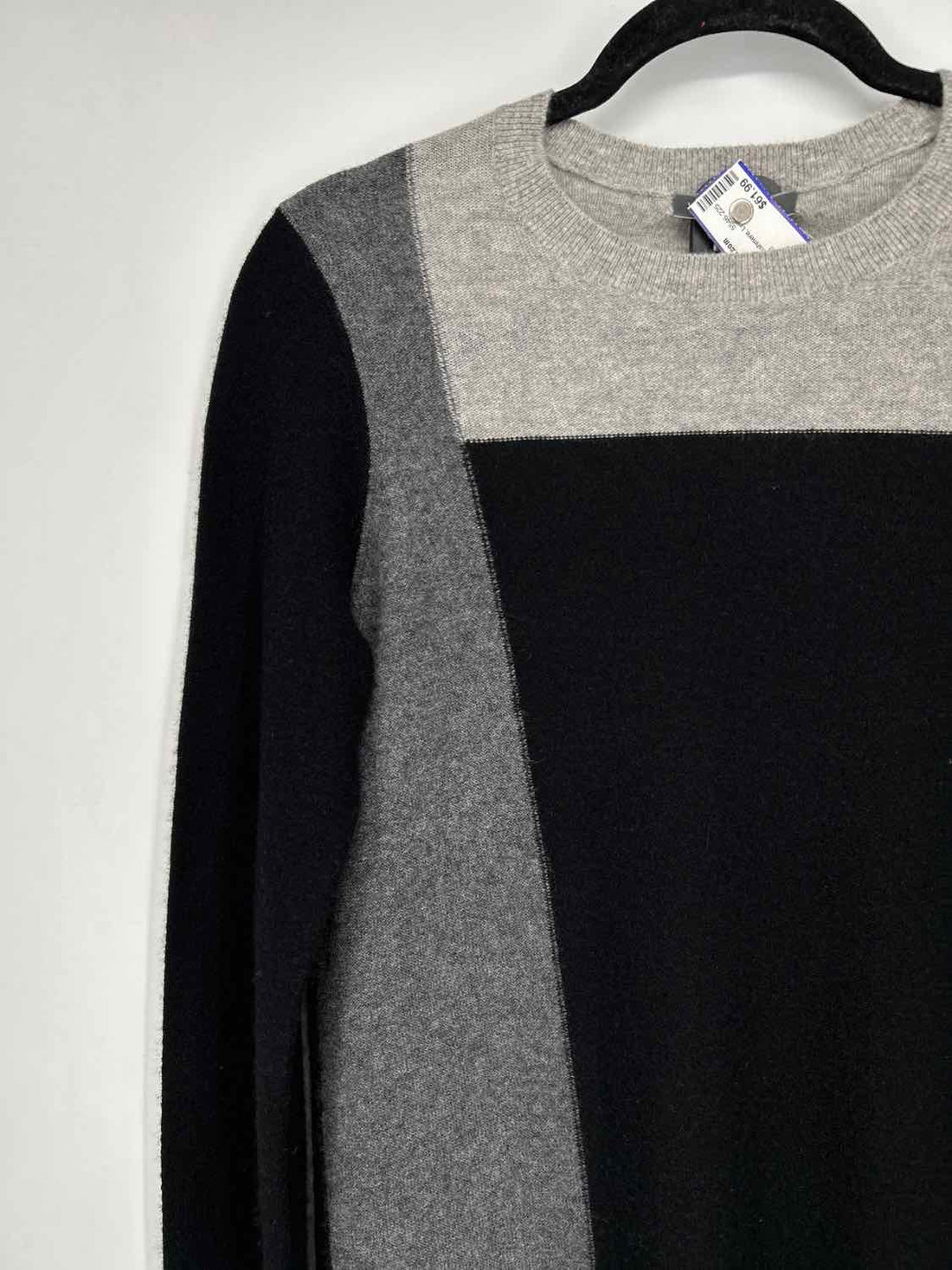 Vince Size XS Black Colorblock Cashmere Long Sleeve Dress