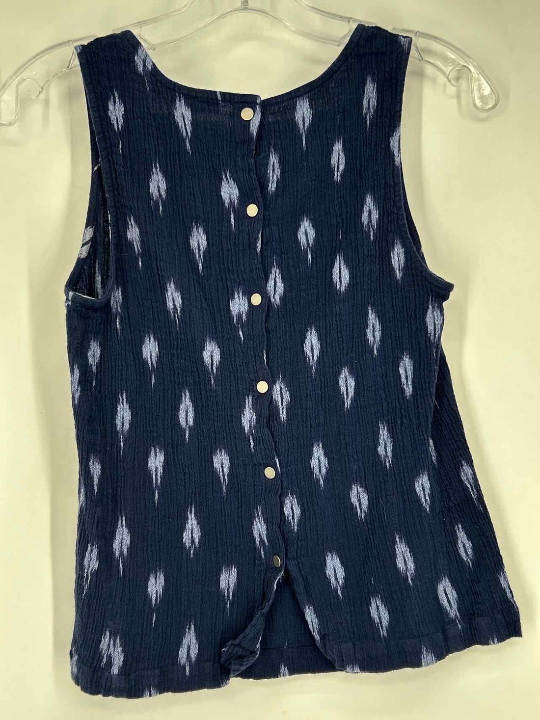 Eileen Fisher Size S Navy Print Cotton Sleeveless