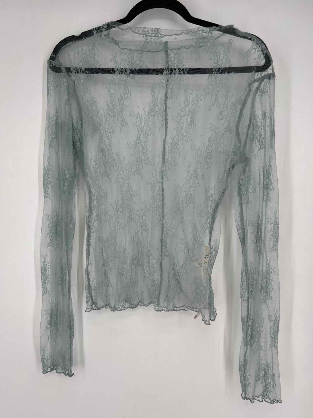 Lyn Burches Size S Light Blue Lace Long Sleeve