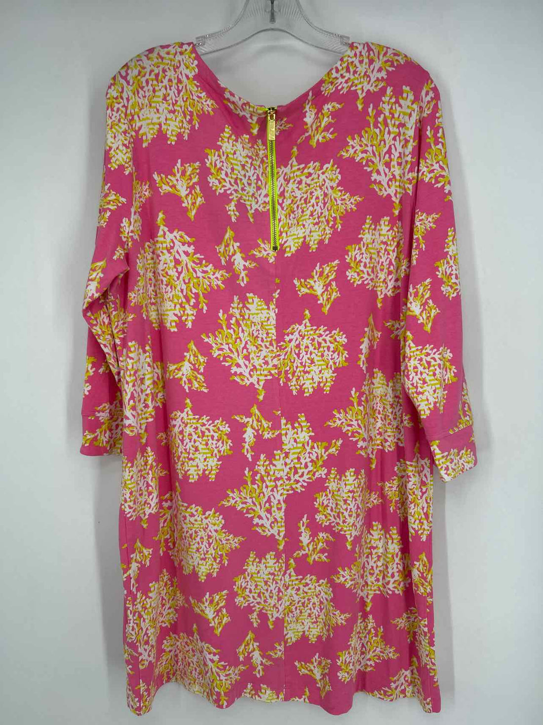 Crown & Ivy Size XL Pink & White Print Long Sleeve Dress