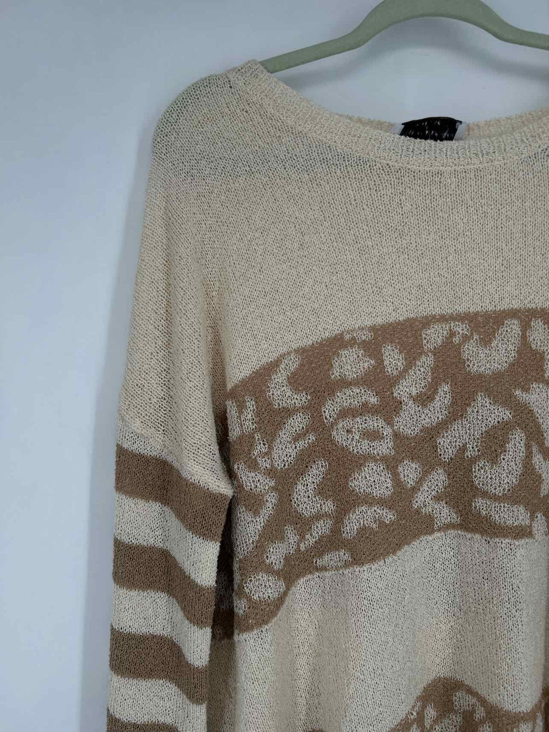 Pink Lilly Size XS Cream & Brown Stripes Sweater