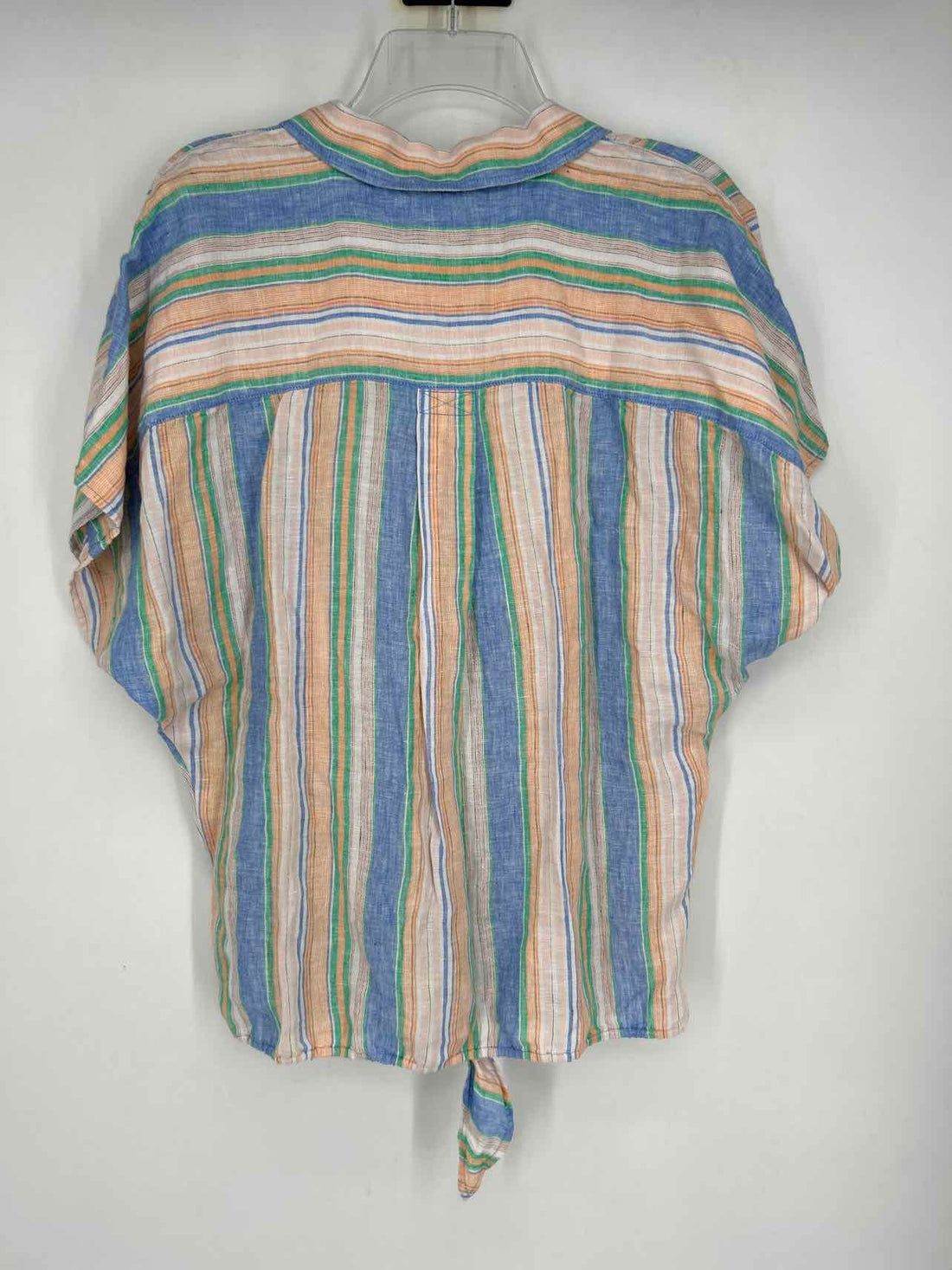 Talbots Size 3X Peach & Blue Striped Short Sleeve Top/Blouse