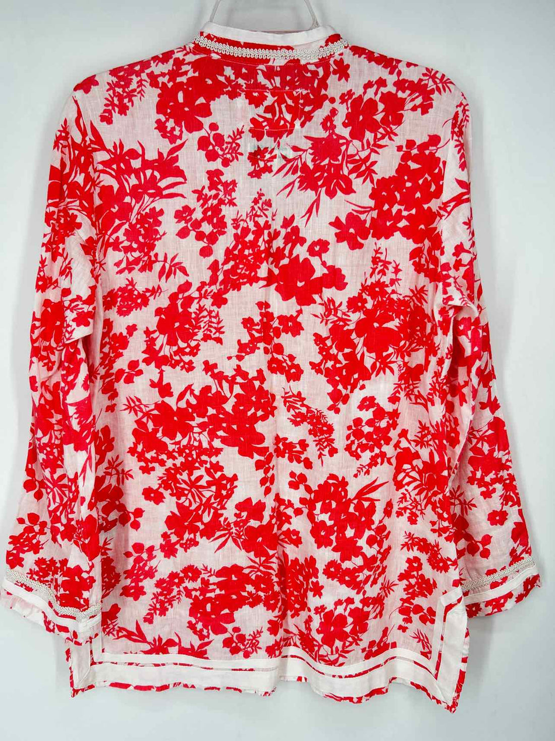 Malvin Size XL White & Pink Linen Long Sleeve