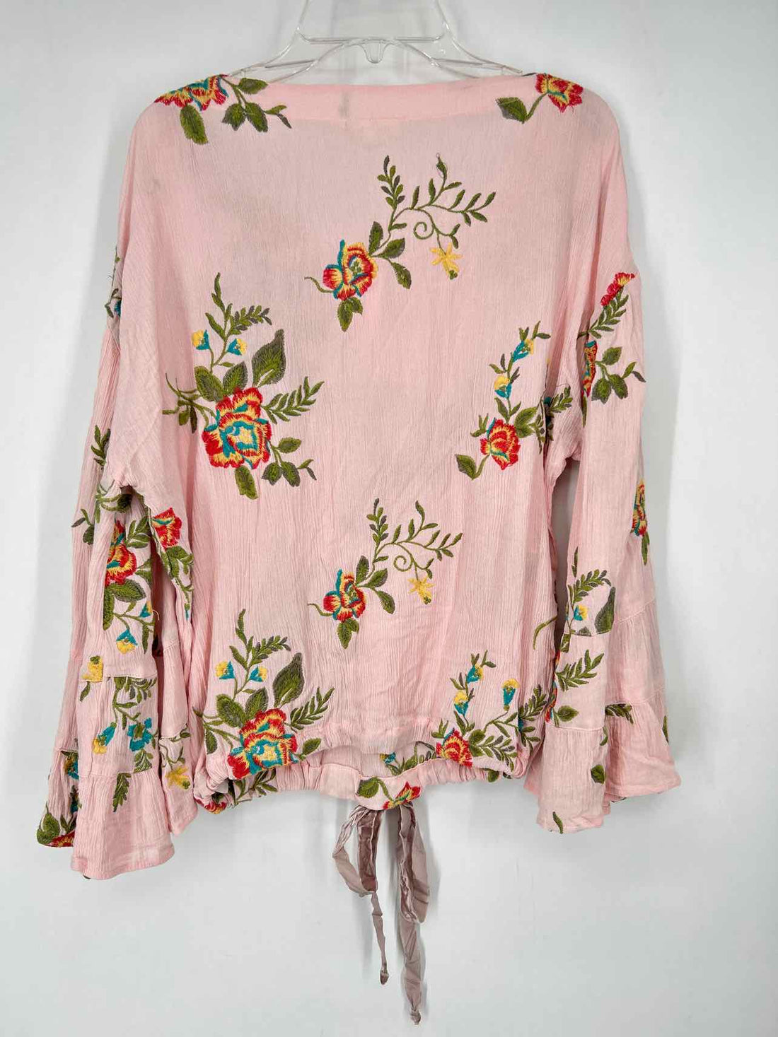 cousin earl Size S Pink Floral Embroidered Long Sleeve