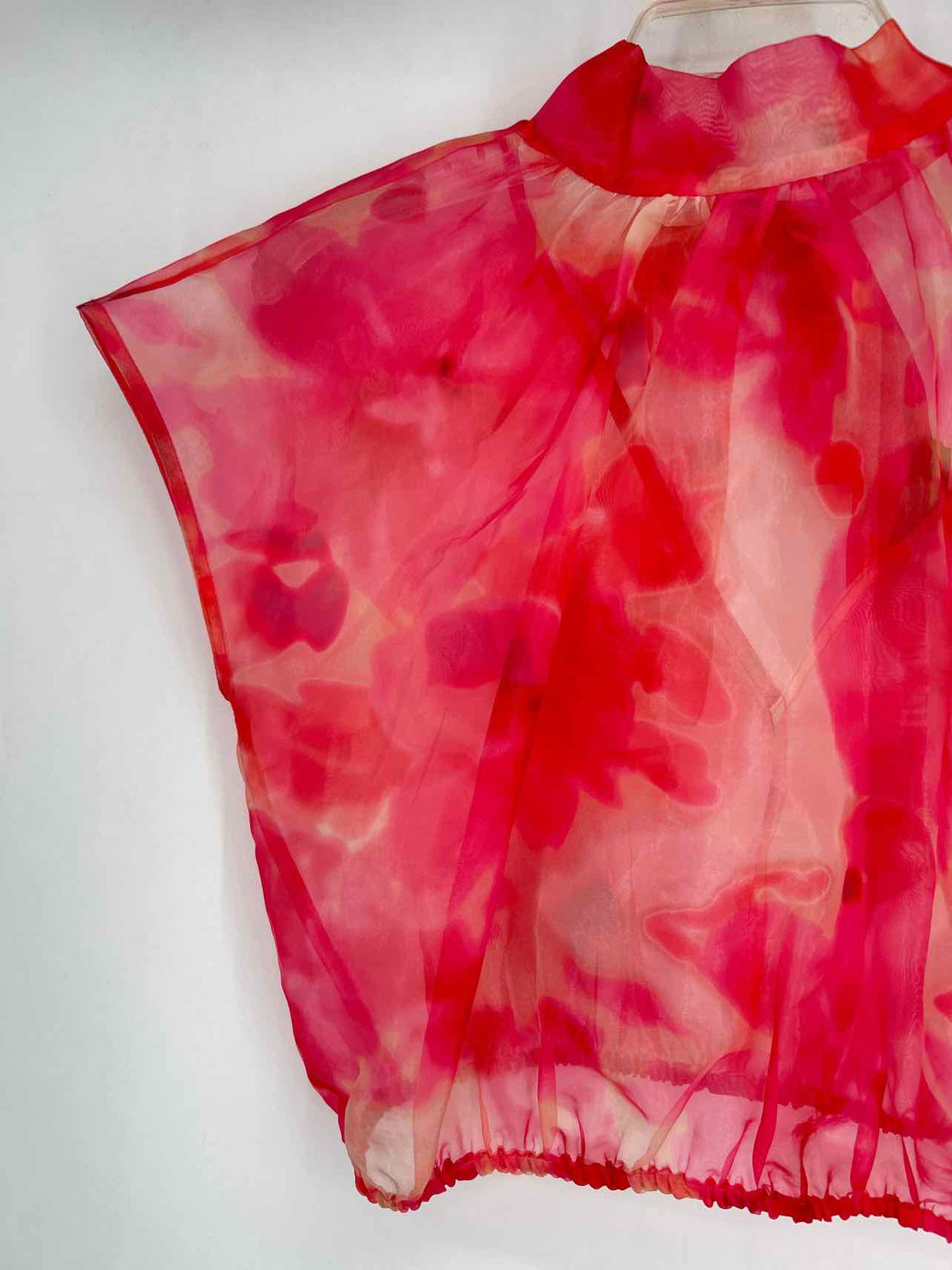 Sunday In Brooklyn Size S Pink Print Sheer Short Sleeve