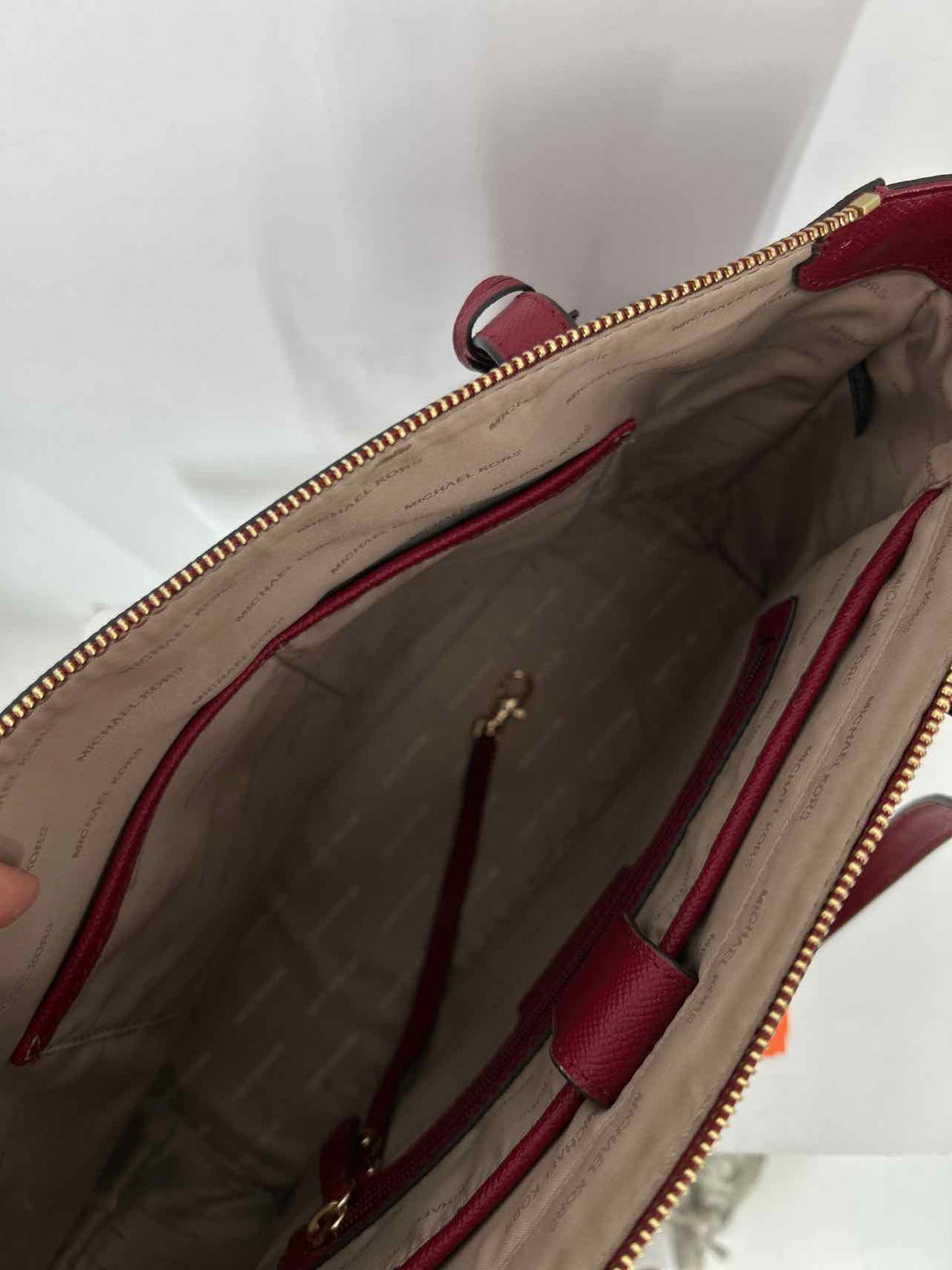 Michael Kors Dark Red Leather Pre Owned Tote