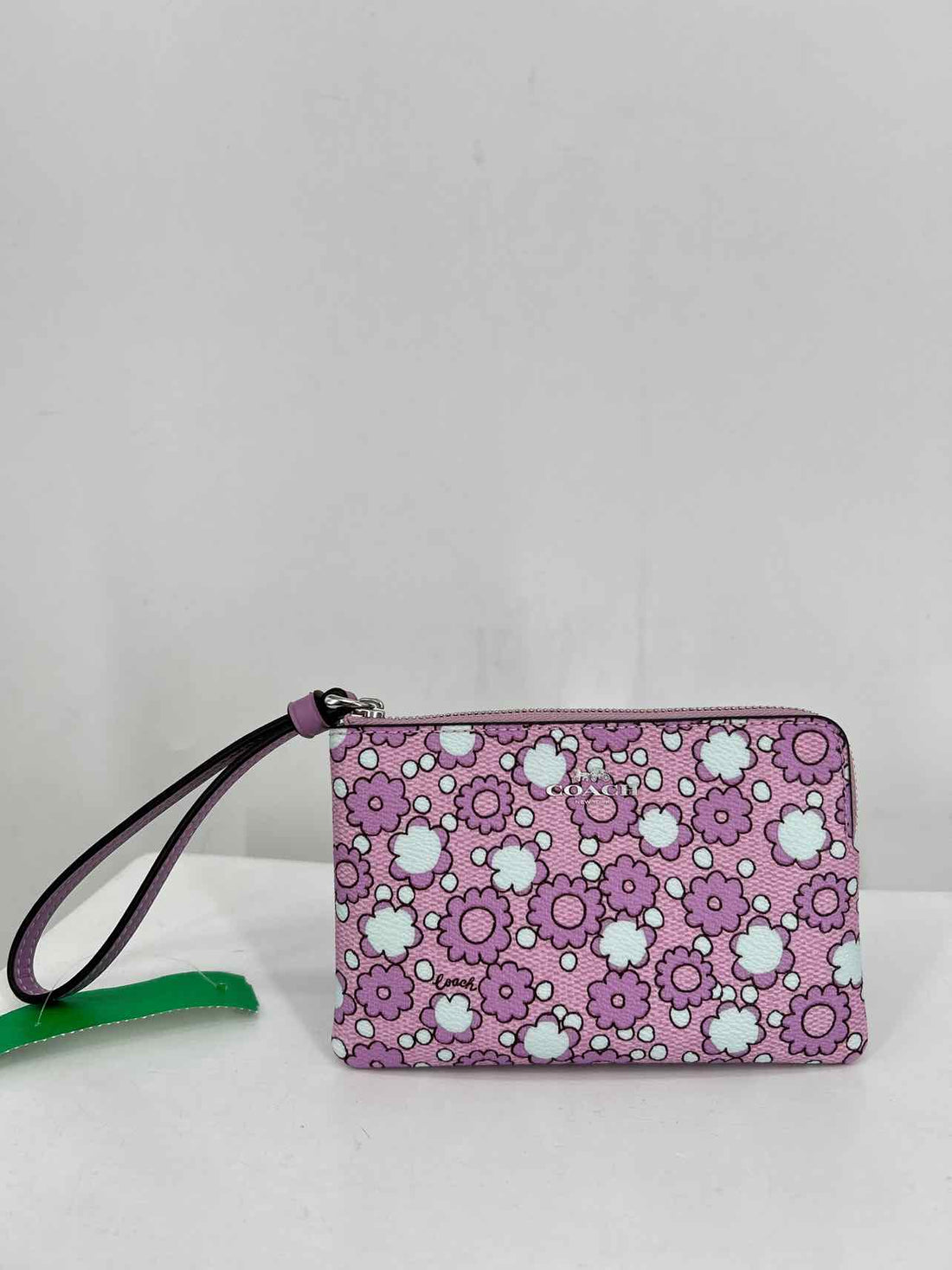 Coach Purple Floral Pebbled Leather Like New Wallet