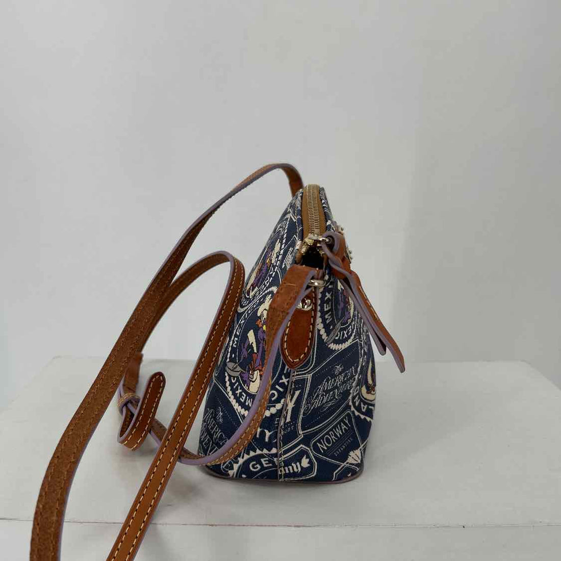 Dooney & Bourke Purple Print Leather Crossbody