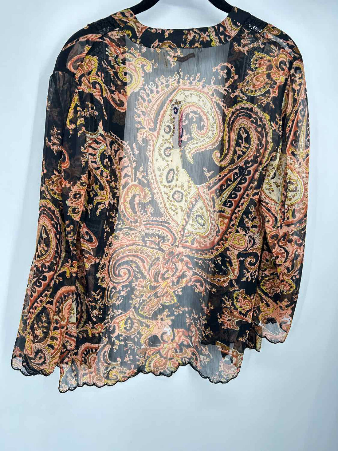 Soft Surroundings Size S Black & peach print Cardigan