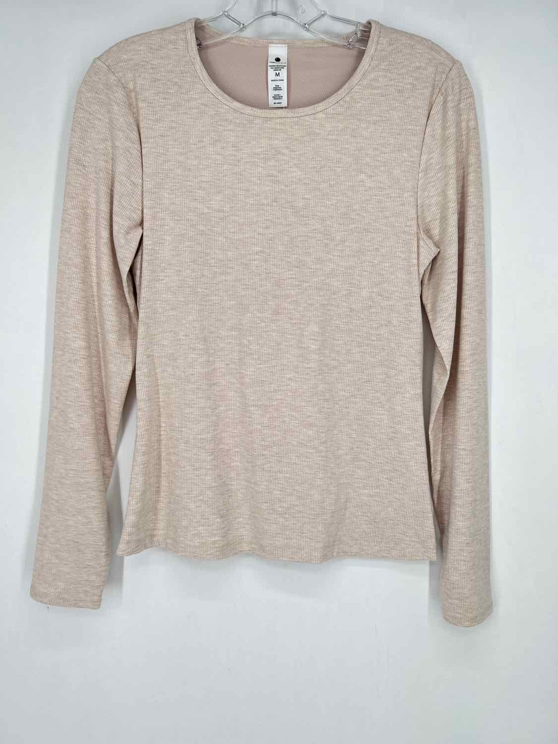 Yogalicious Size M Light Beige Long Sleeve Active Tops