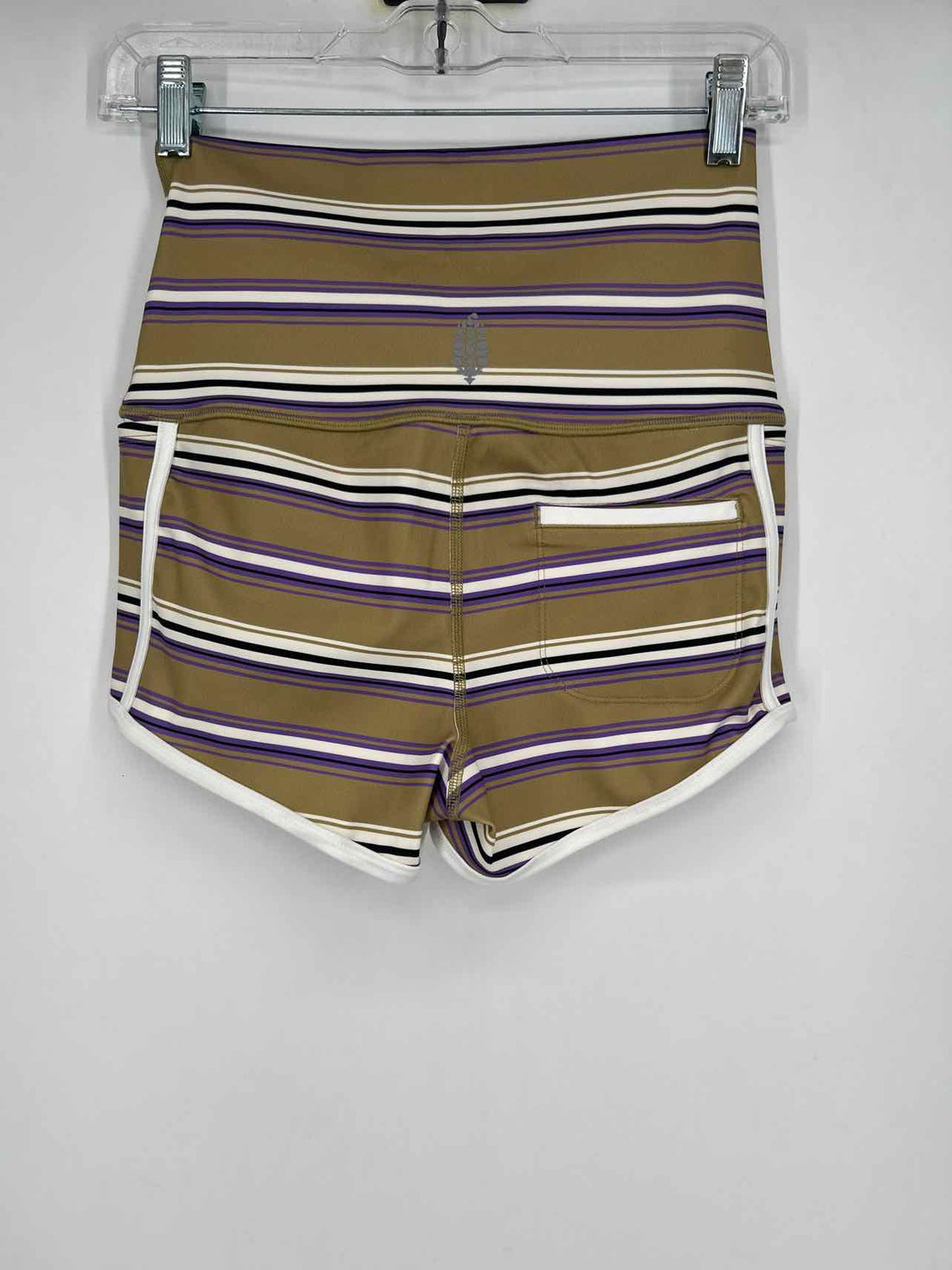 FP Movement Size S Olive & Purple Striped Active Shorts