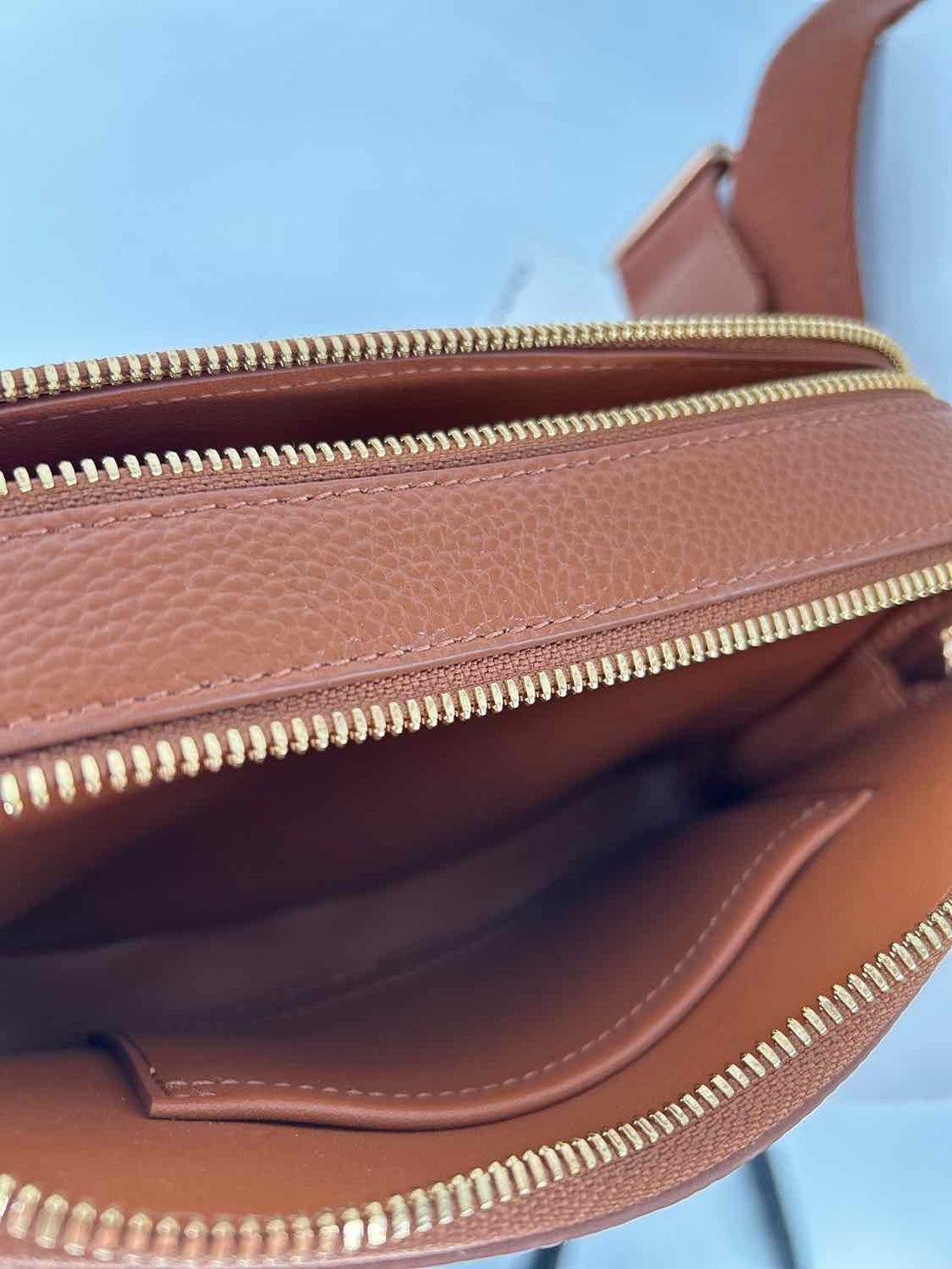Quince Cognac Pebbled Leather NWT Crossbody