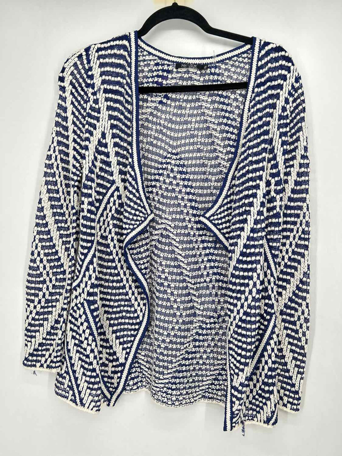 Nic+Zoe Size PM White & Blue Cardigan