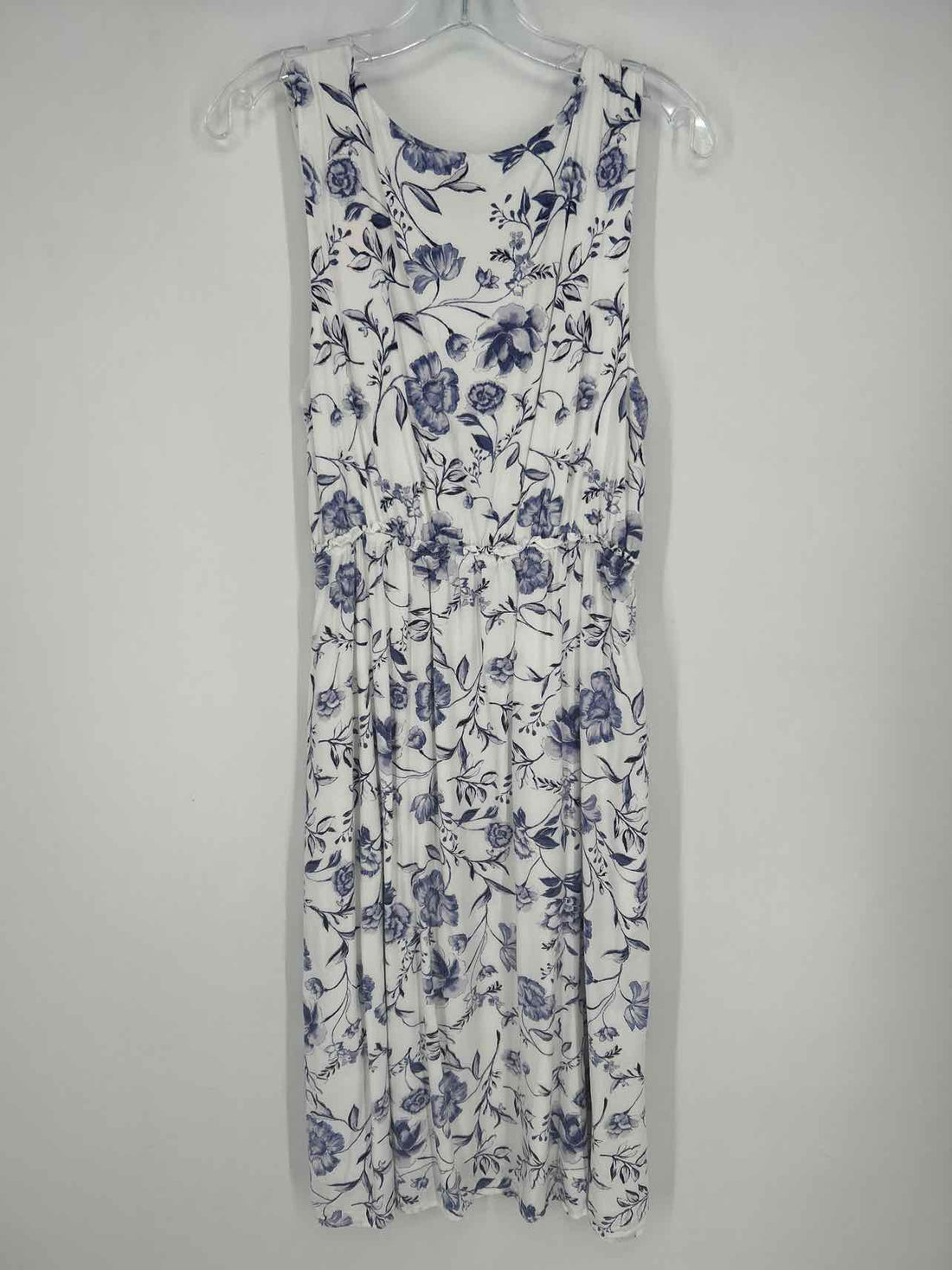 Cynthia Rowley Size 8 White & Blue Floral Sleeveless Dress
