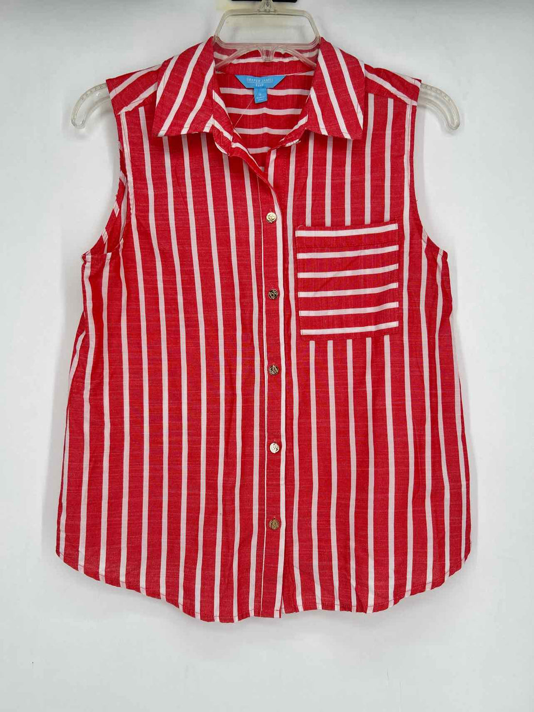 Draper James Size S Red & White Striped Sleeveless