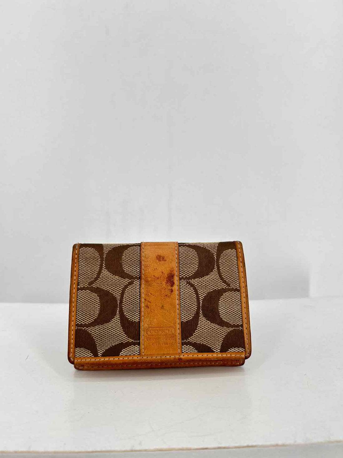 Coach Tan Signature Canvas/Leather Vintage Wallet
