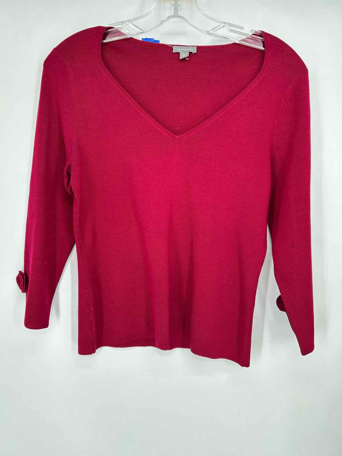 Ann Taylor Size M Maroon Silk/Nylon Long Sleeve