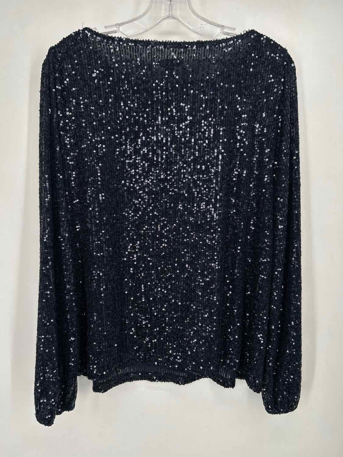 Ann Taylor L Navy Sequined Long Sleeve Holiday