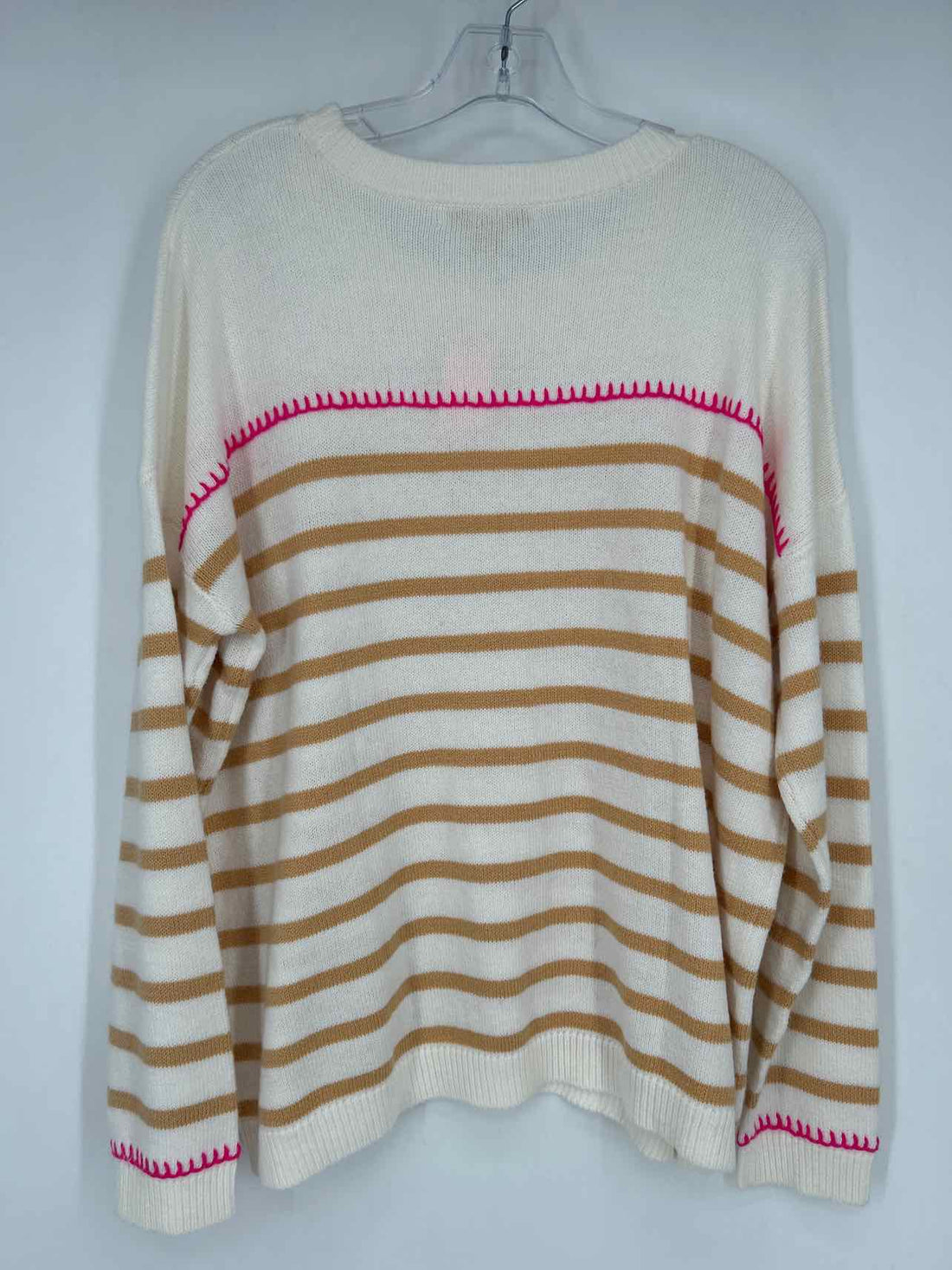 Lilly Pulitzer XL White & Tan Striped Lilly Pulitzer Sweater