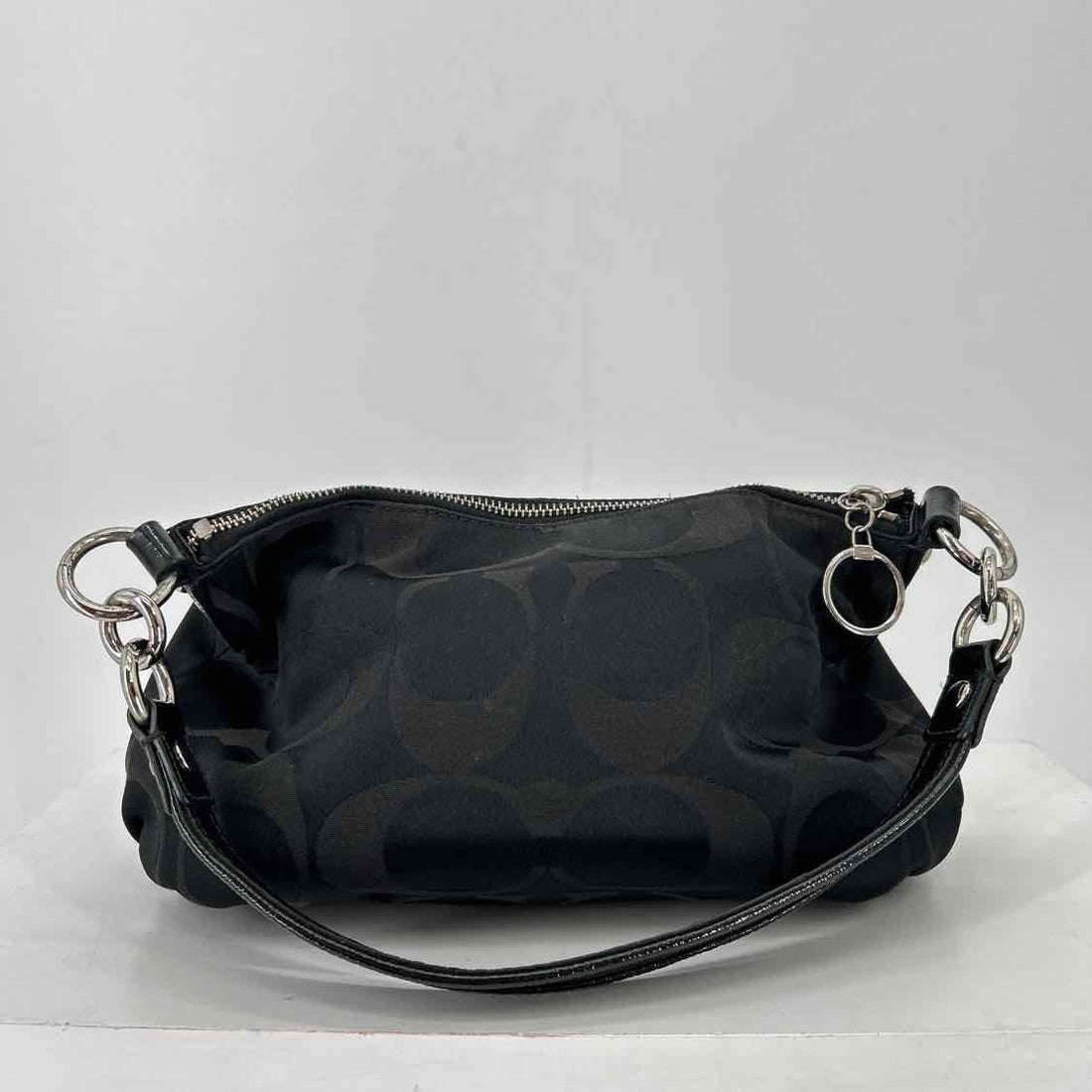 Coach Black Signature Canvas/Leather Vintage Shoulder