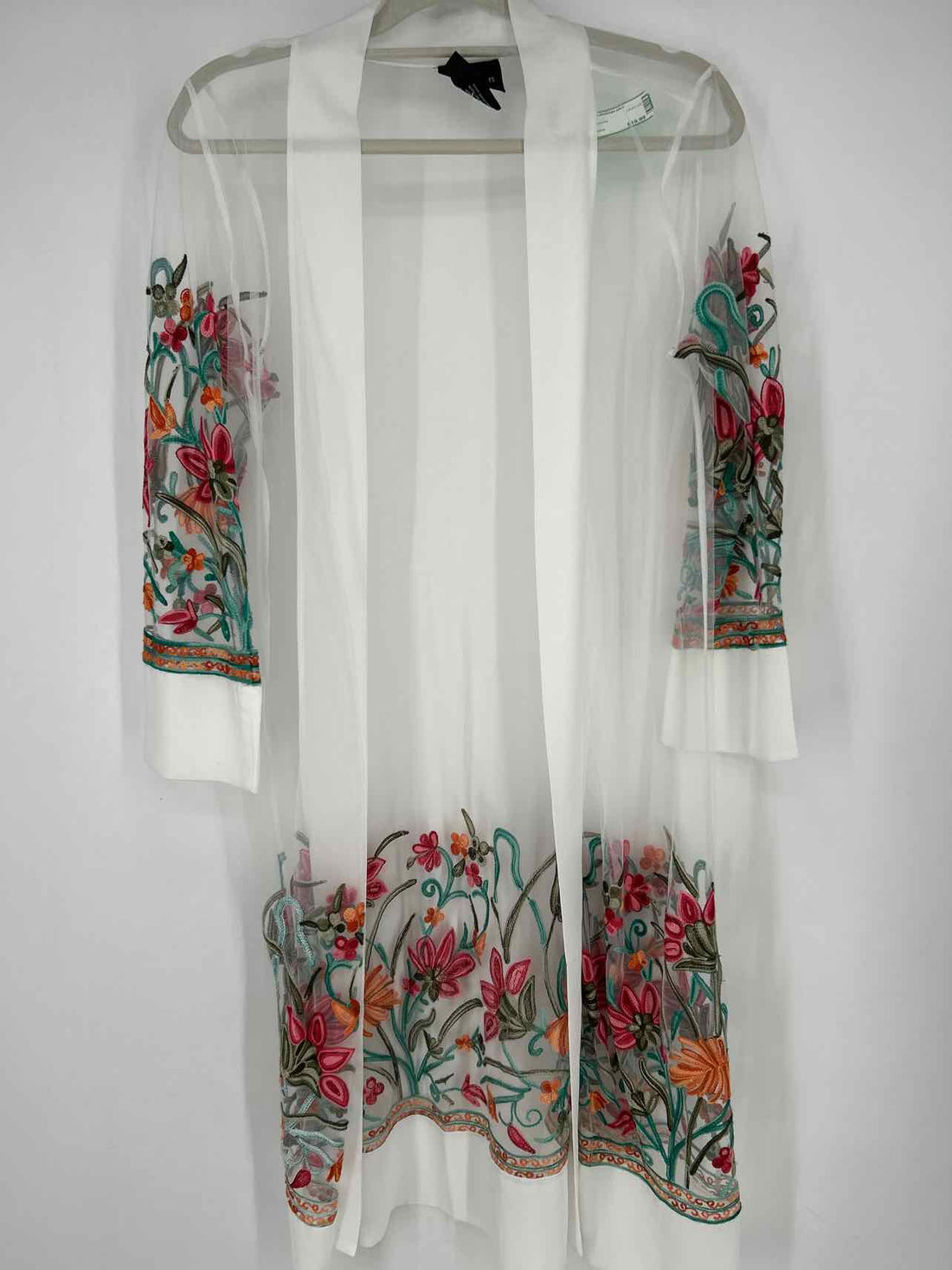 Liv Los Angeles Size S White Embroidered Kimono