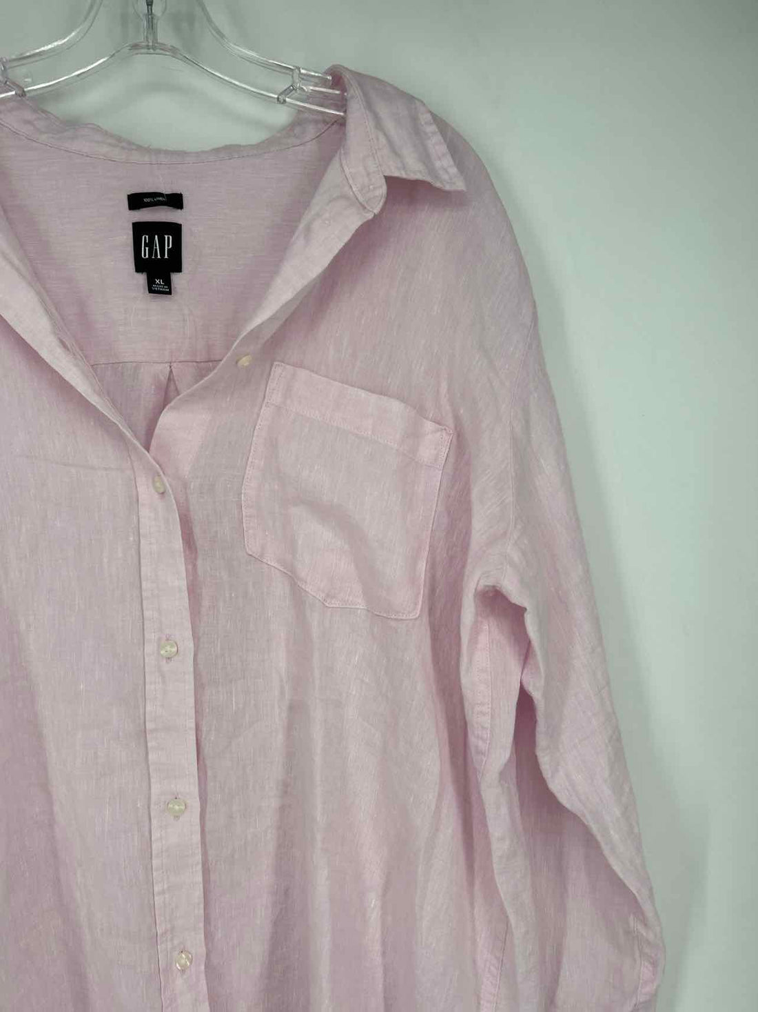 Gap Size XL Light Pink Linen Long Sleeve