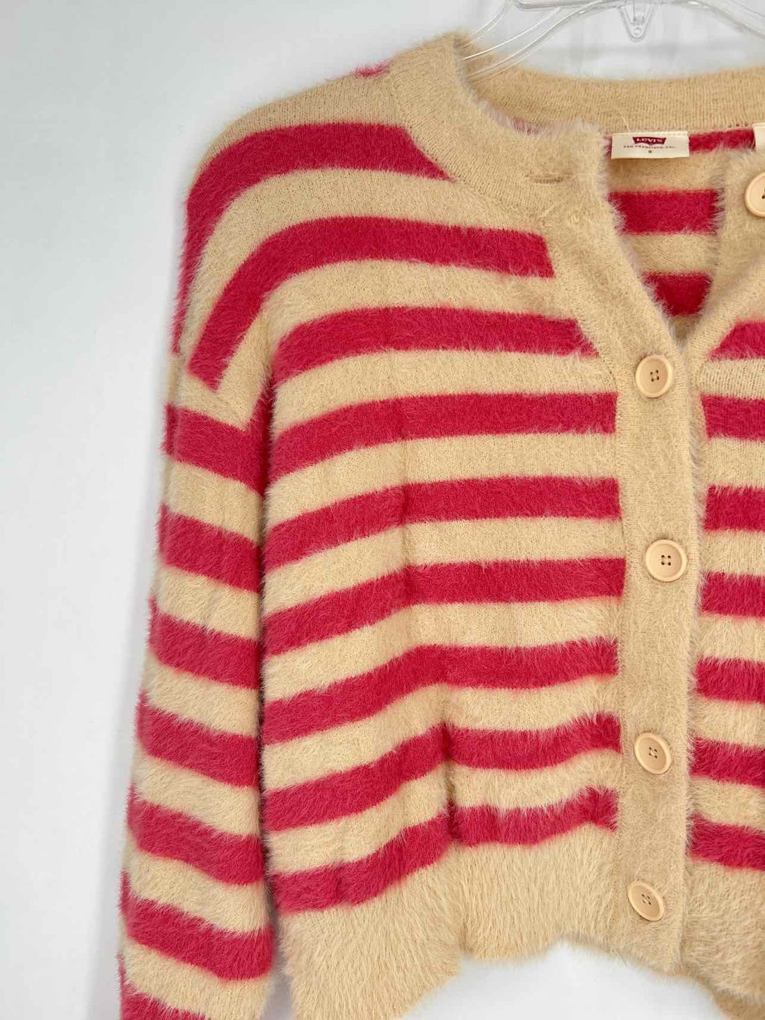 Levis Size S Cream & Pink Striped NWT Sweater
