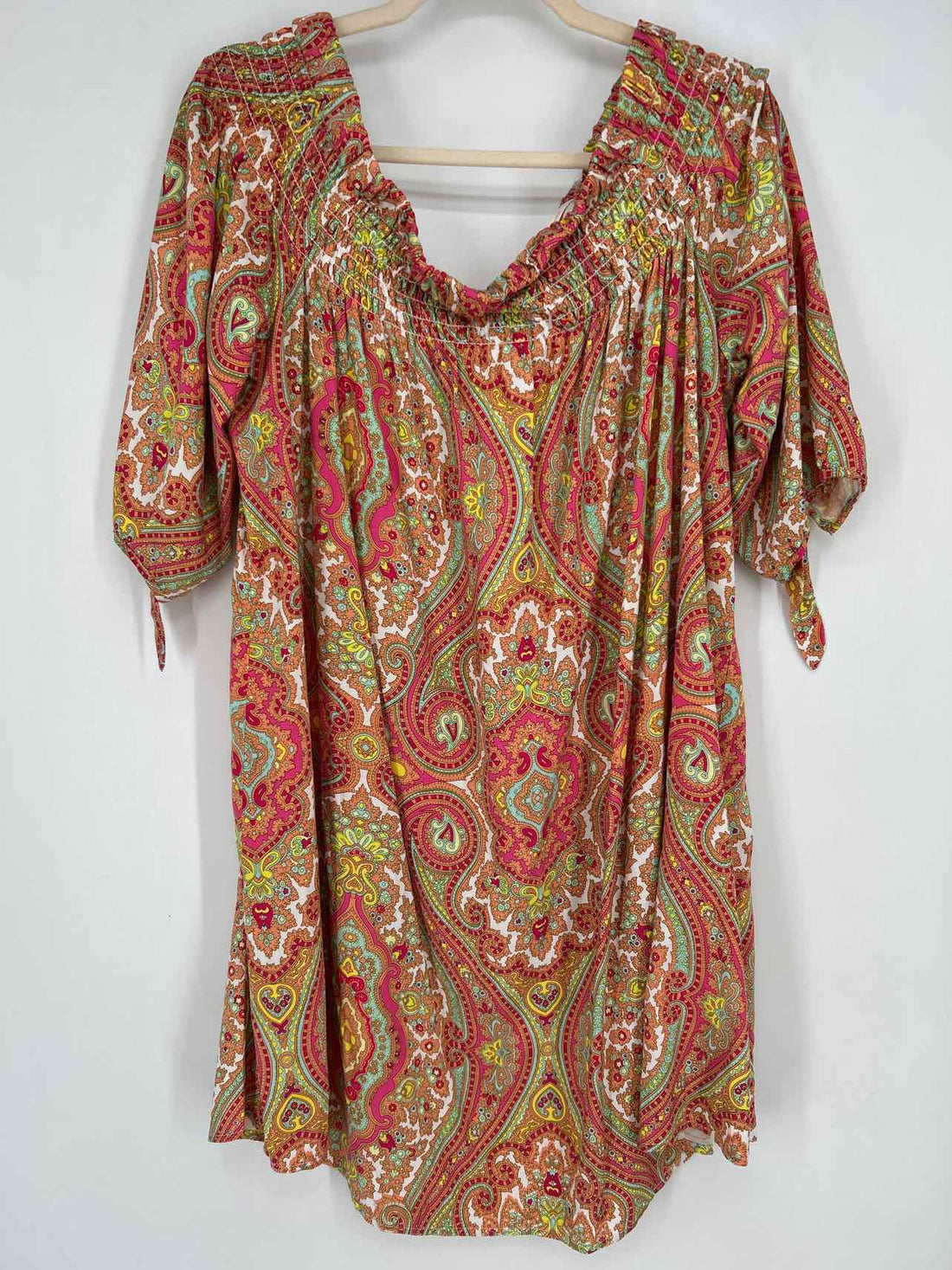 Laundry by Shelli Segal Size 16 Peach & Pink Print Dress