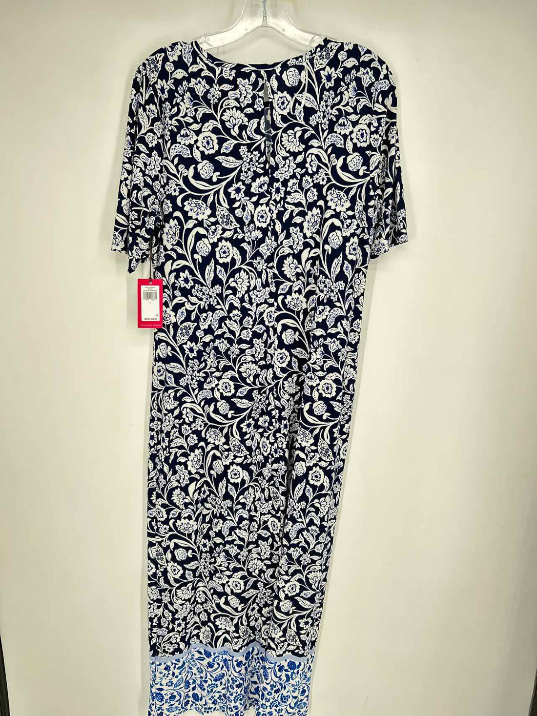 Vince Camuto Size L Navy & White Floral NWT Maxi