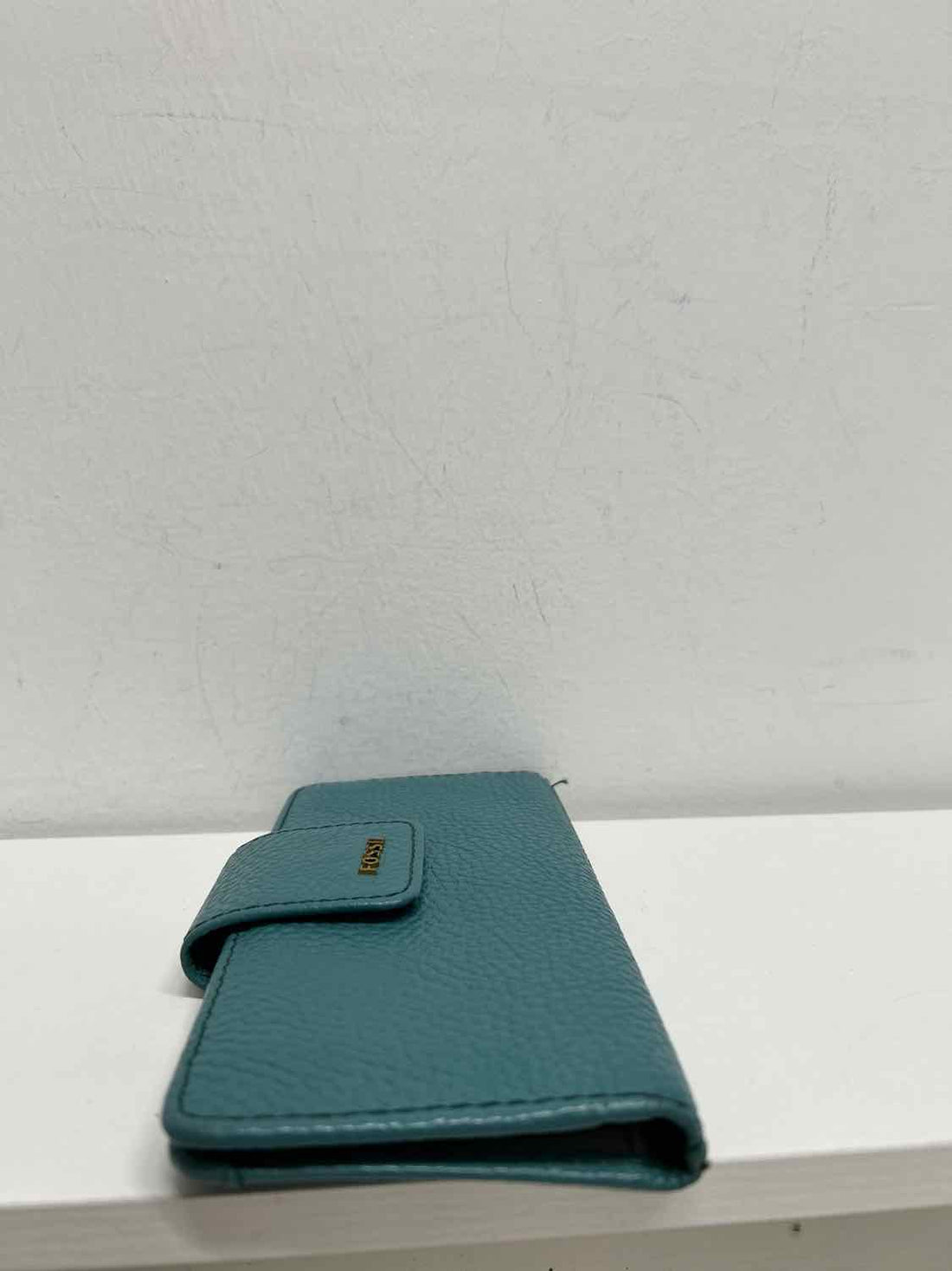 Fossil Teal Pebbled Leather Pre Owned Wallet