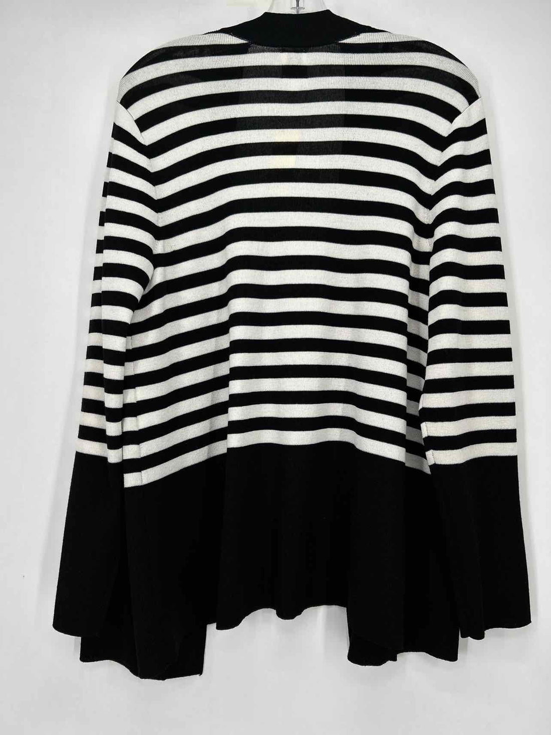 Anne Klein Size 0X Black & White Striped Cardigan