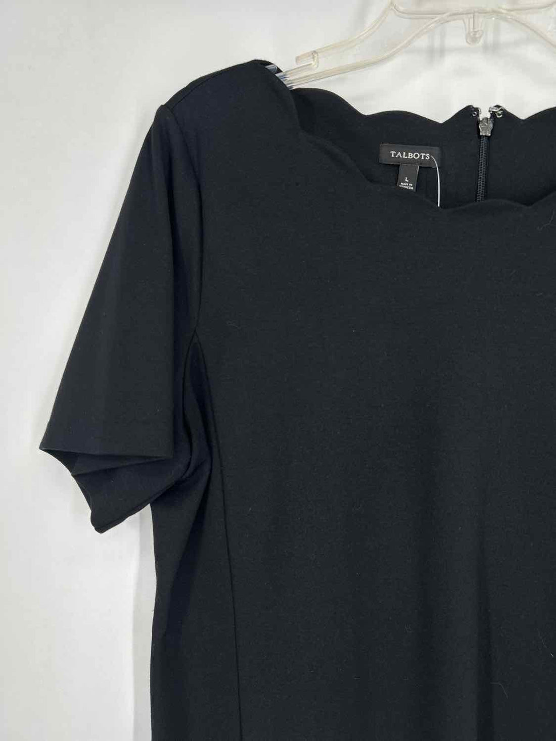 Talbots Size L Black Short Sleeve