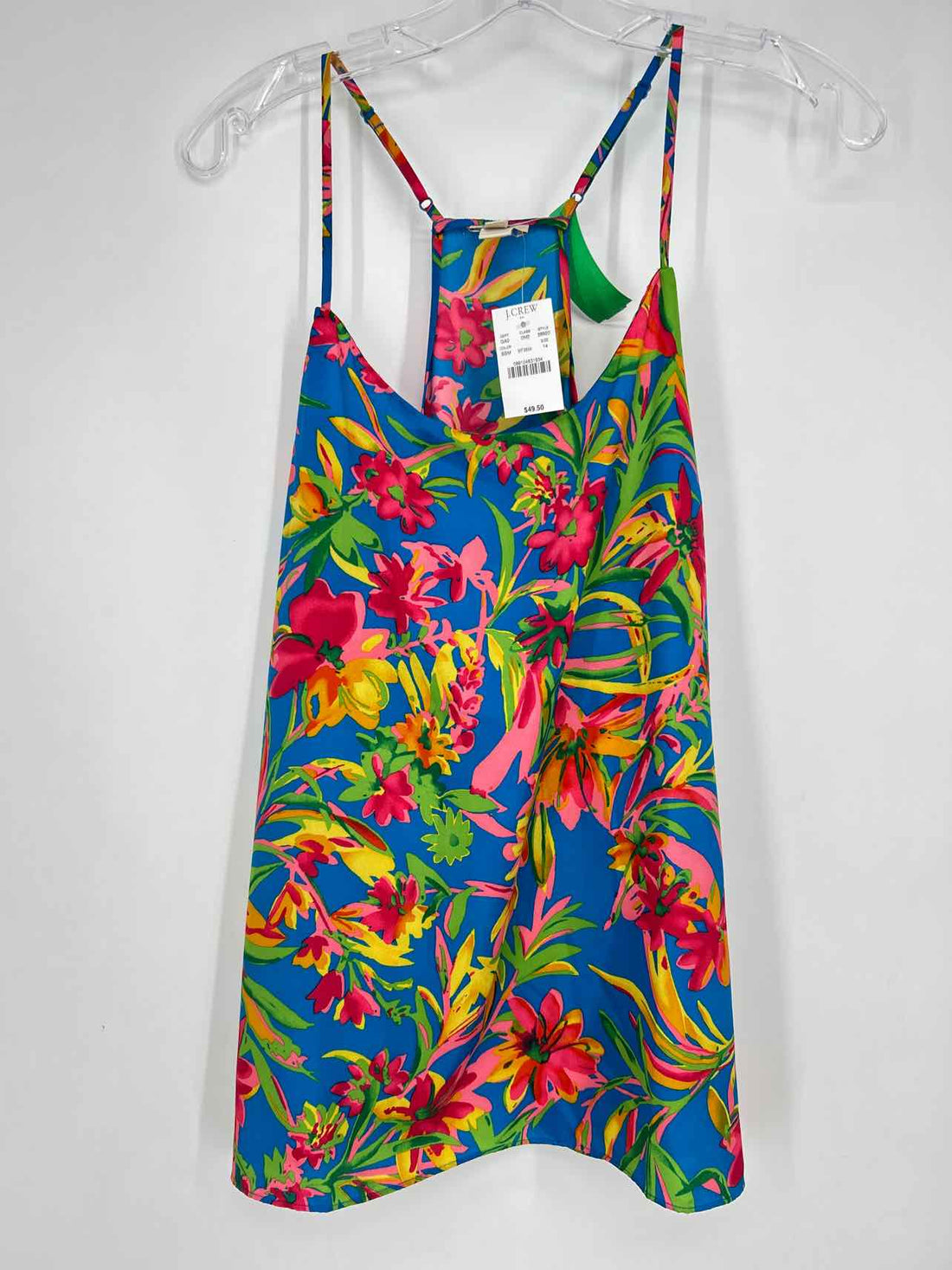 J Crew Size 14 Cobalt Blue Floral NWT Tank Top