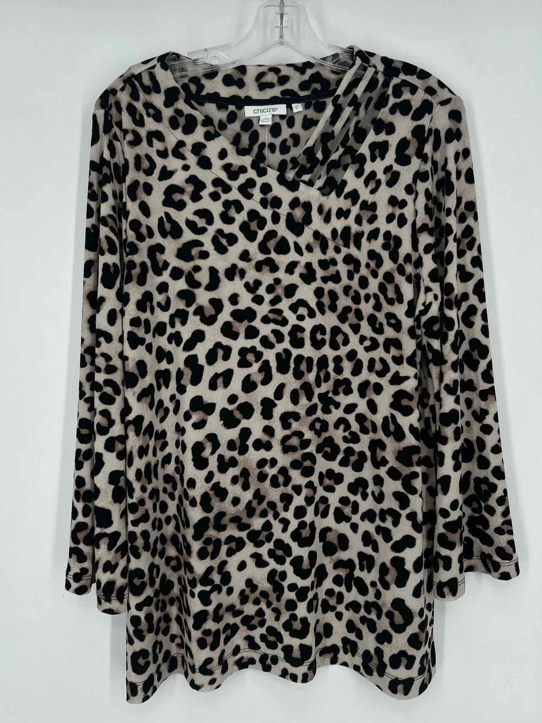 Chicos Size 2 (L) Leopard Long Sleeve