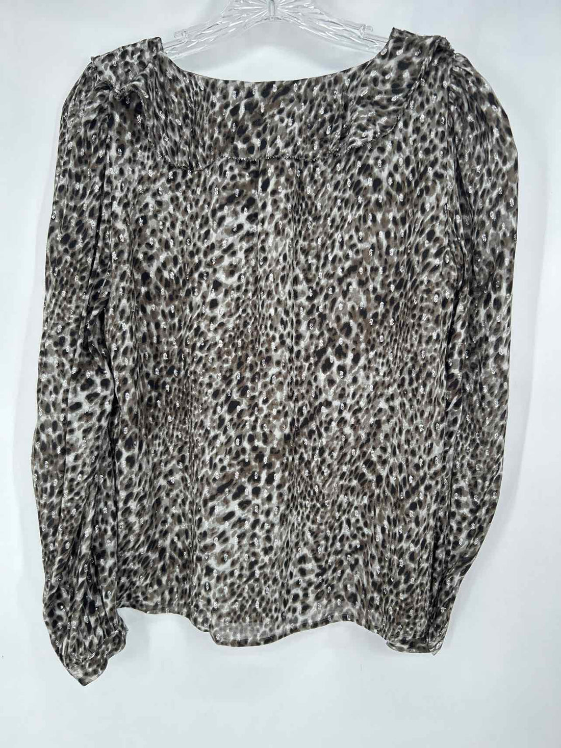Talbots Size S Grey Leopard Long Sleeve