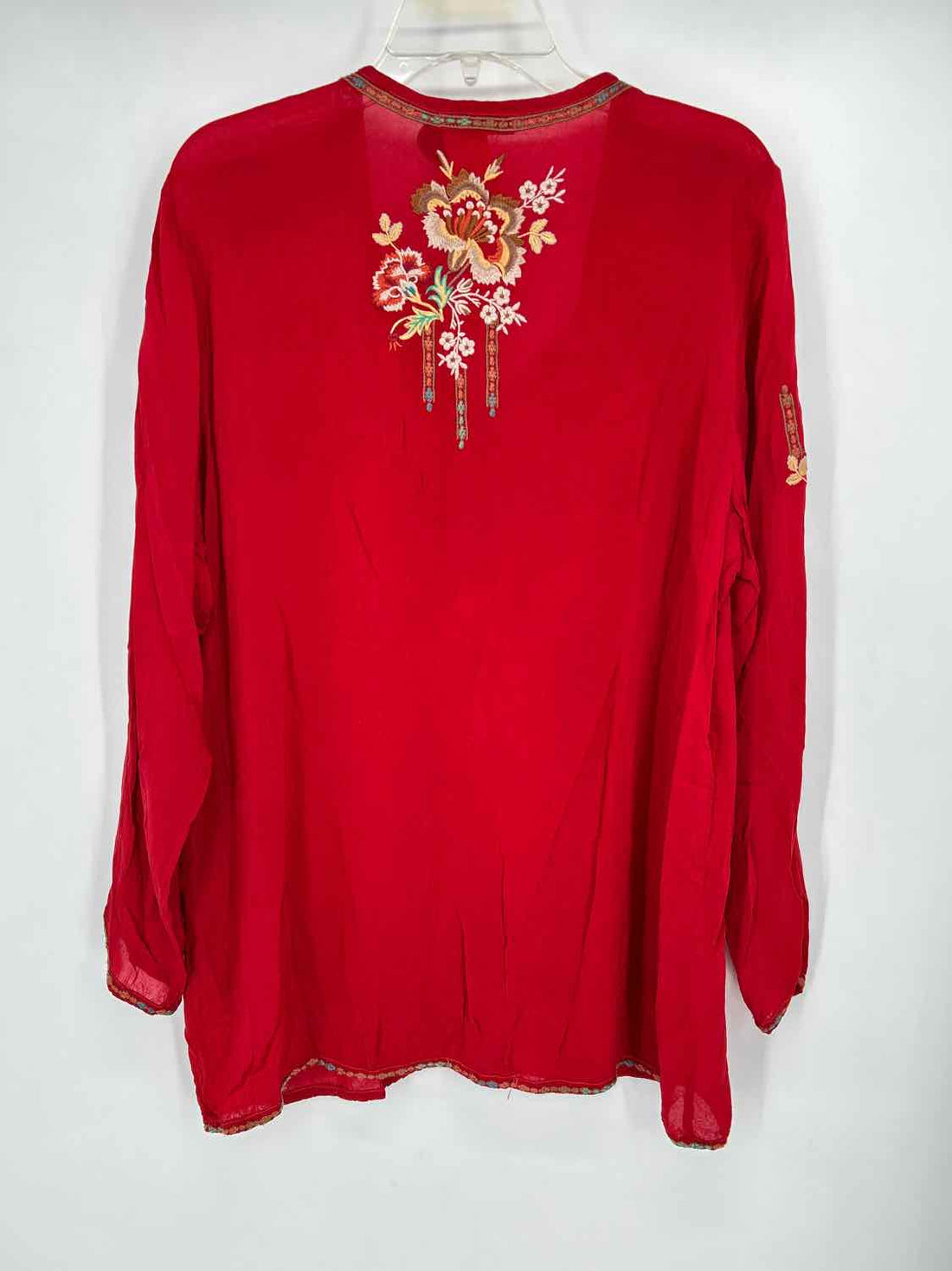 Johnny Was Size XS Red Embroidery Long Sleeve