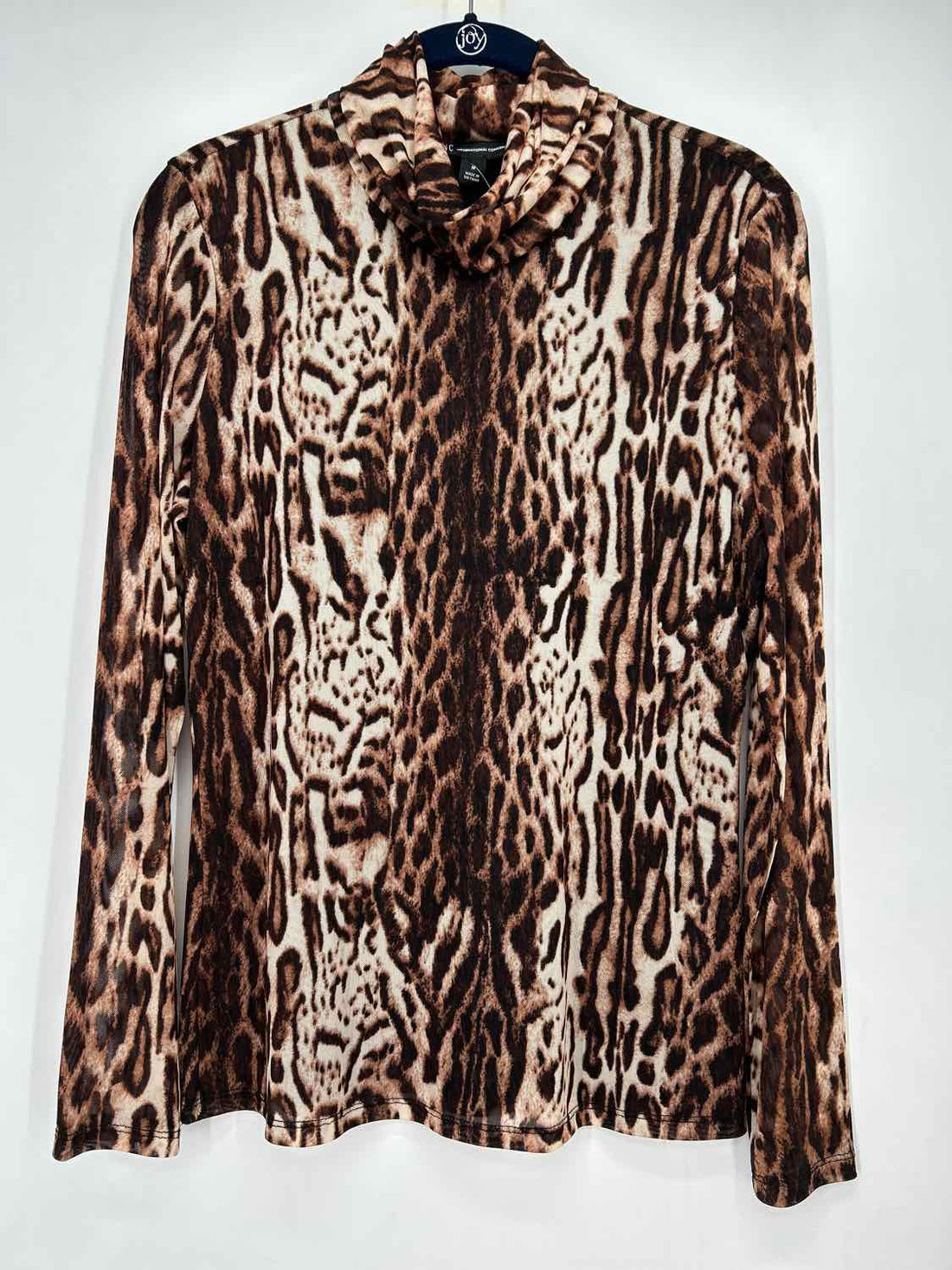 INC Size M Leopard Mesh Long Sleeve