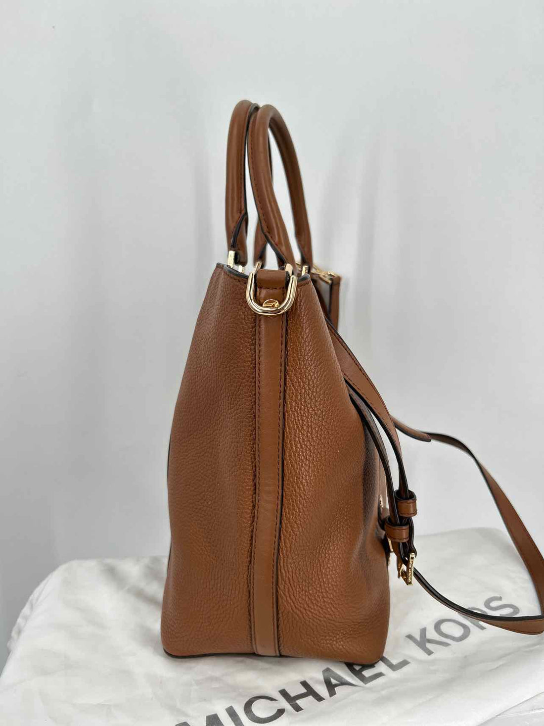 Michael Kors Brown Pebbled Leather Pre Owned Satchel