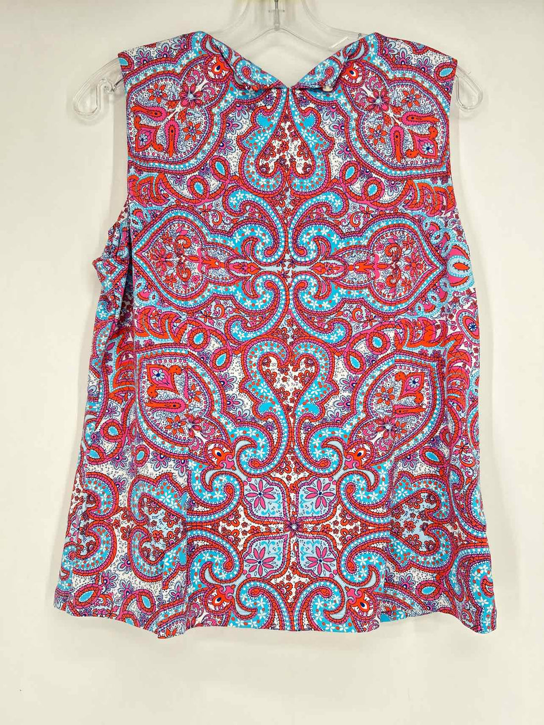 J McLaughlin Size XL Blue Pink & White Print Sleeveless