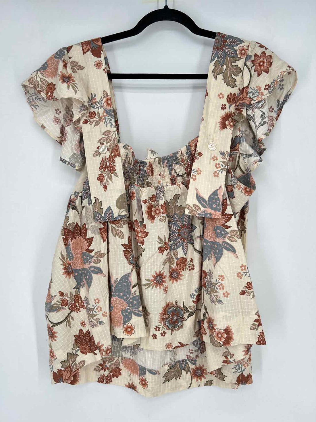 Festi Size 2X Cream Floral NWT Short Sleeve
