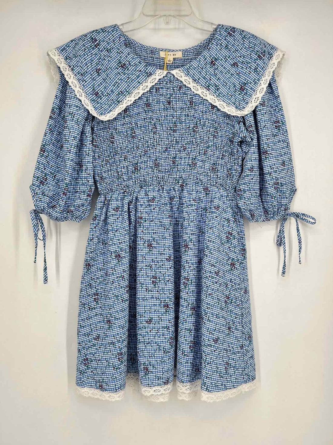 Just Me Size S Blue & White Gingham NWT Dress