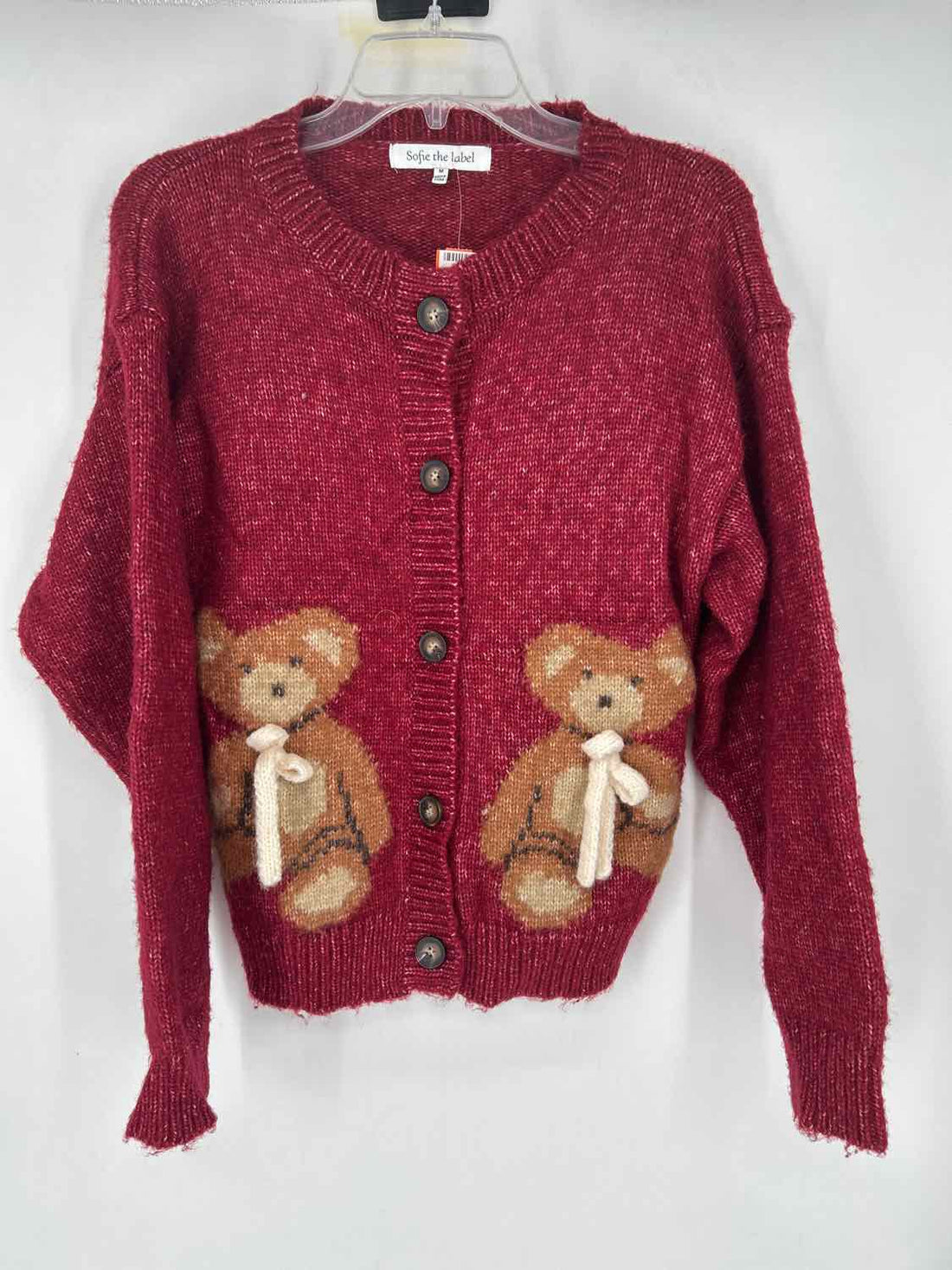 Sofie the Label Size M Maroon Cardigan
