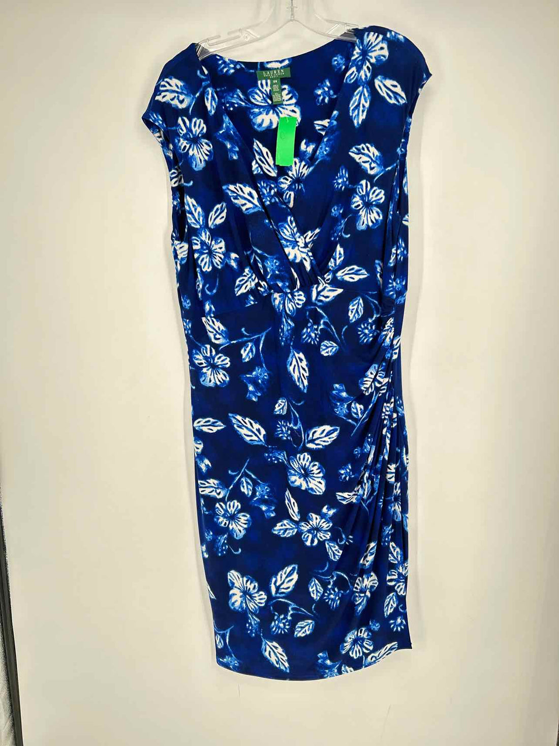 Lauren Ralph Lauren Size 18W Blue & White Print Dress