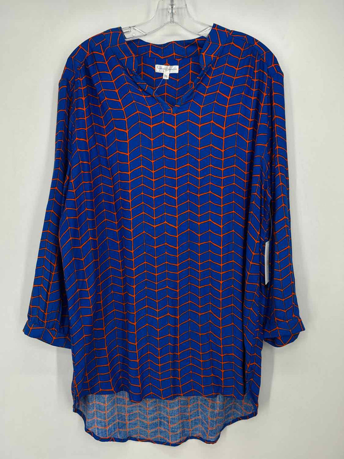 Stewart Simmons Size XXL Blue & Orange NWT Top/Blouse
